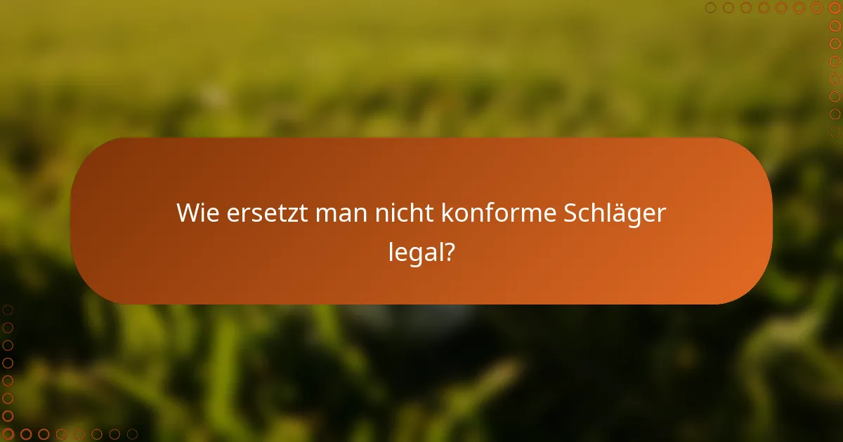 Wie ersetzt man nicht konforme Schläger legal?
